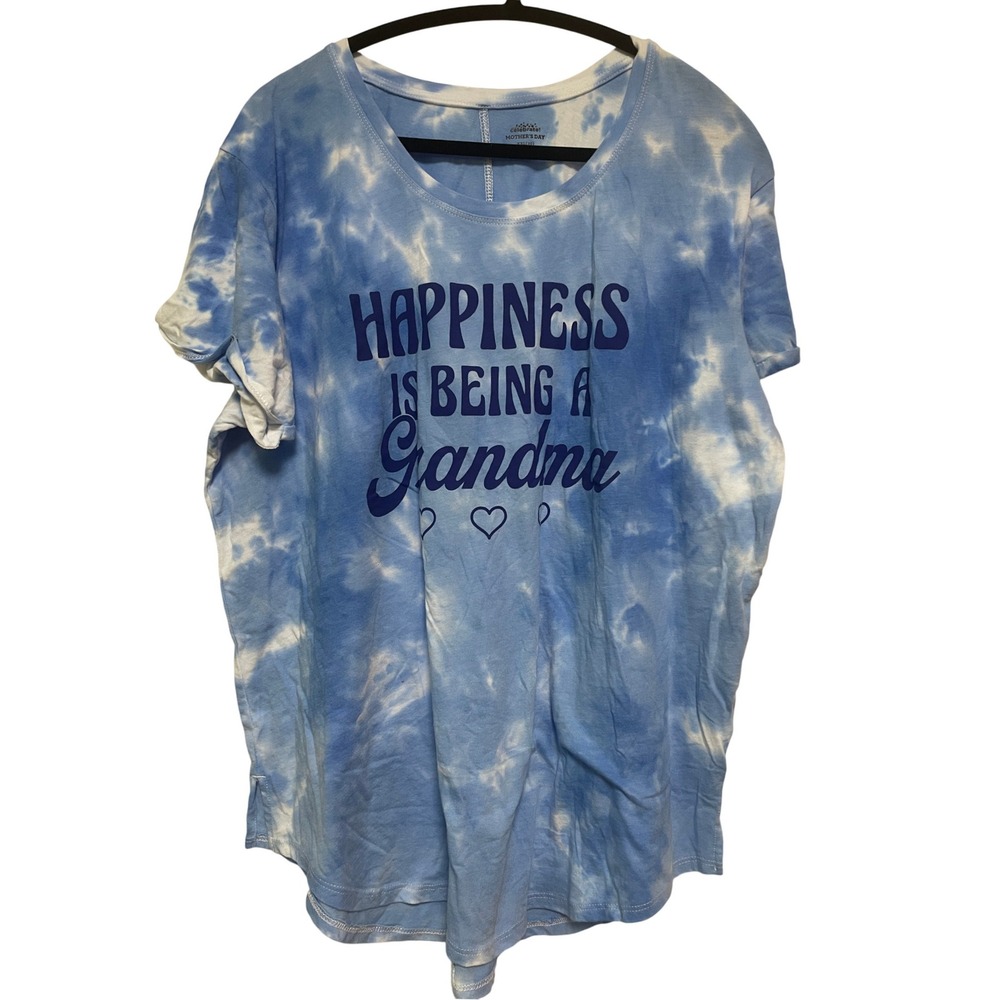 Way to Celebrate Mother Day Tie Dye T Shirt Grandma XX Large Blue White